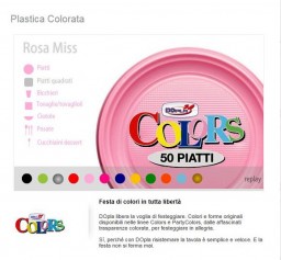 Piatto plastica Rosa Dopla