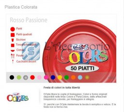 Piatto piano plastica Rosso Dopla