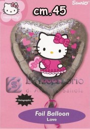 Palloncino in mylar 18 pollici Hallo Kitty cuore