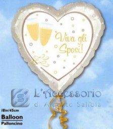 Palloncino in mylar 18 pollici W gli sposi Cuore