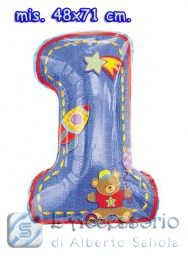 palloncino in mylar super shape 1 compleanno celeste